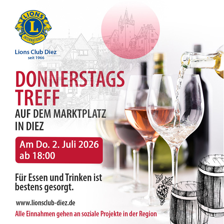Weinstand auf dem Donnerstagstreff in Diez